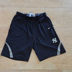 Nike Dri-Fit Black Shorts with White NY Logo Men's Size M